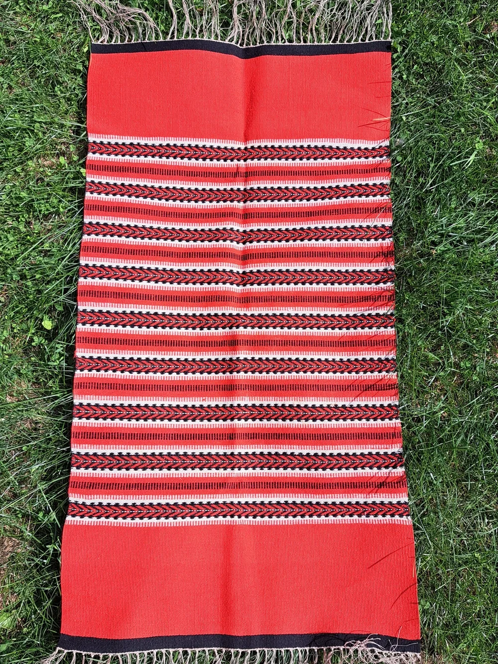 Handwoven Red Striped Rug Runner - Picture 1 of 2